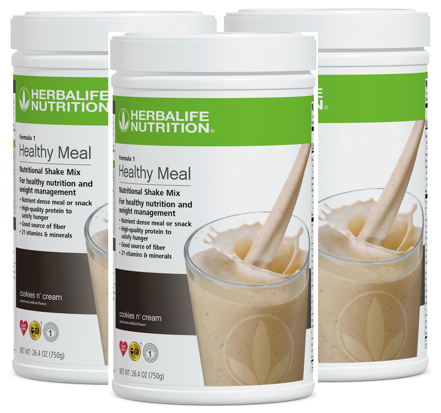 3X Herbalife Formula 1 Healthy Meal Nutritional Shake Cookies and cream 750 g