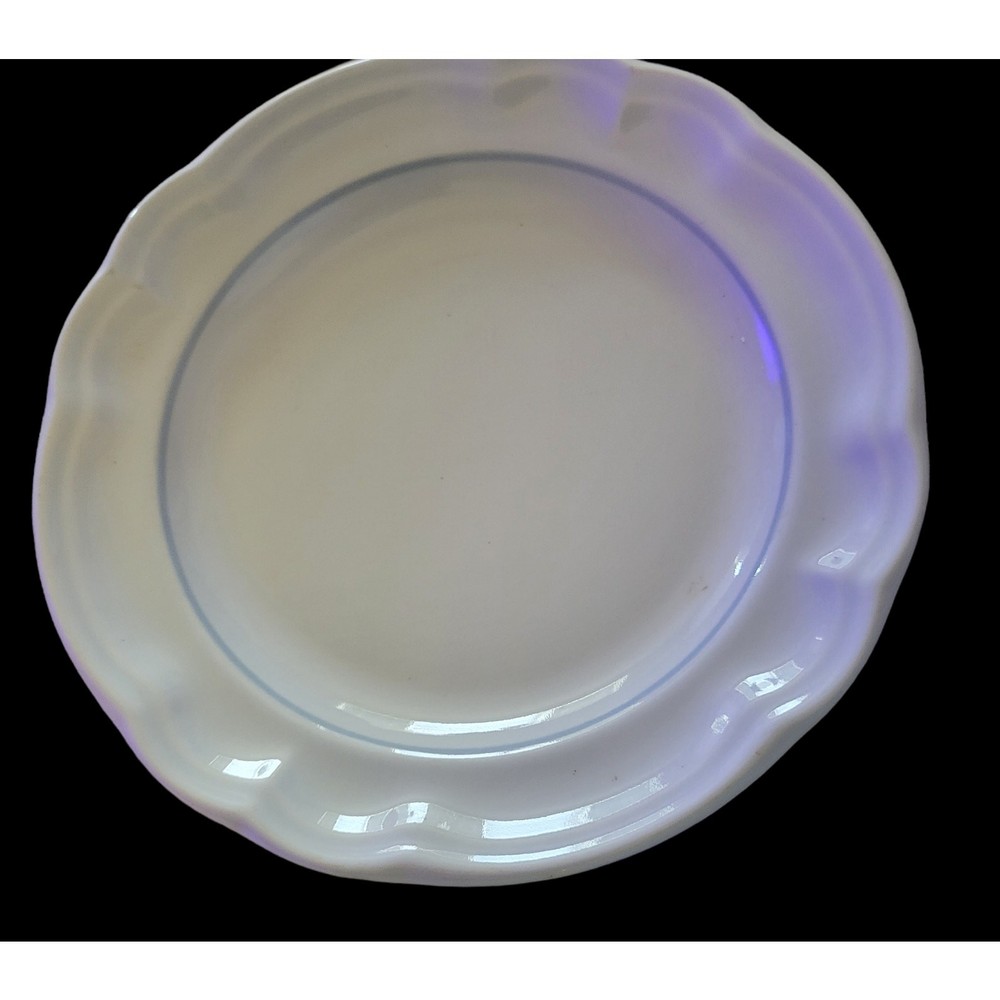 Vintage Pfaltzgraff Northwinds dessert or bread plates set of 4 white with blue rim