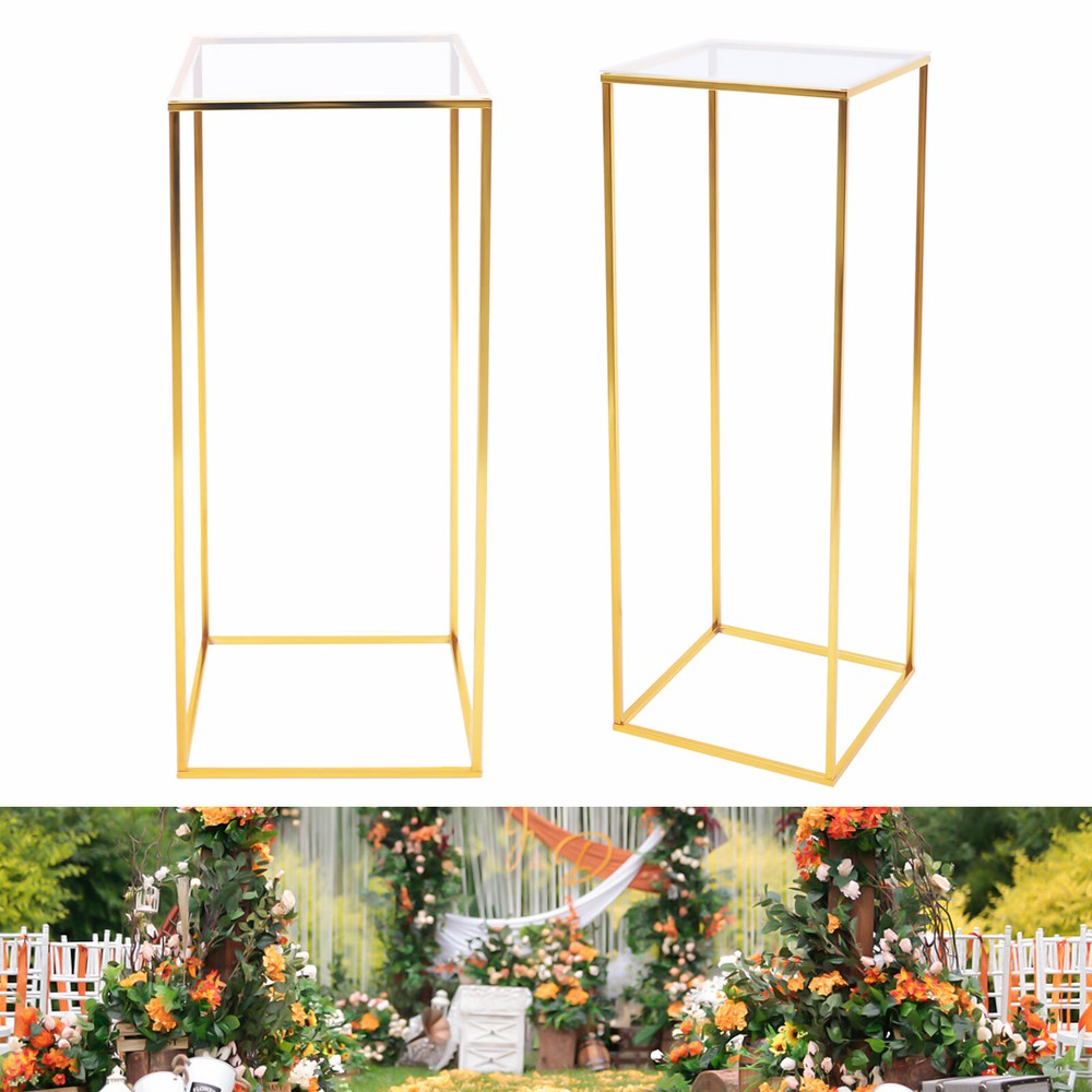 Gold Metal Flower Stand Display Pedestal for Wedding Party Home Decor Pillar