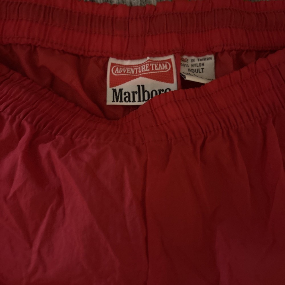 Vintage Marlboro Adventure Team Sweat Pants Track Nylon Red Men’s Sz L