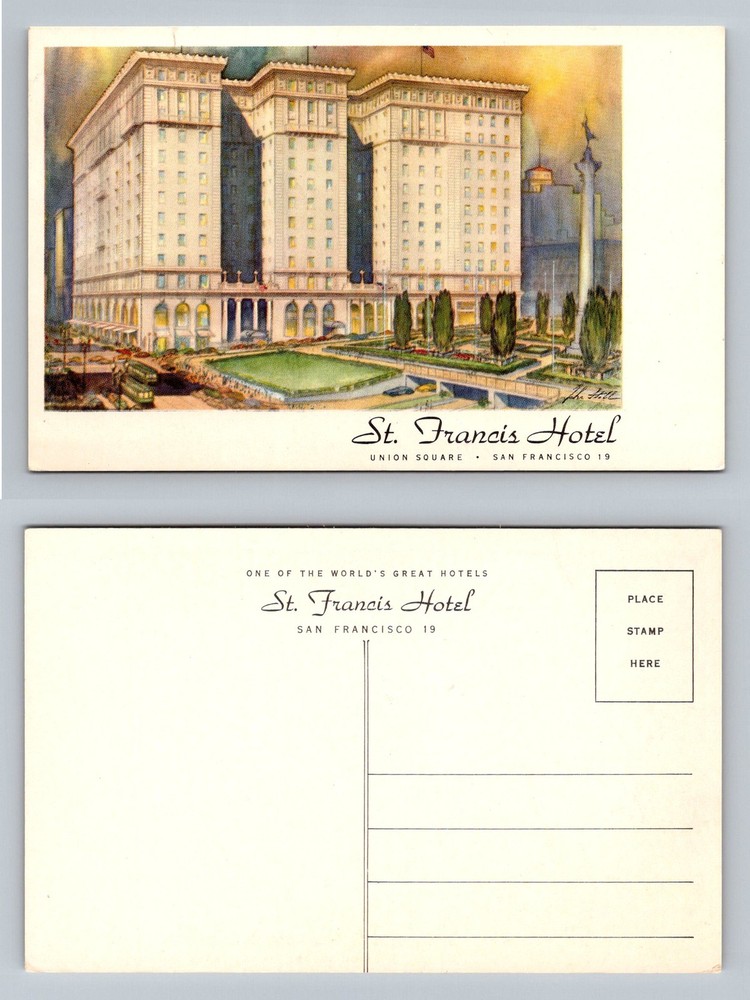San Francisco, CA-California, St Francis Hotel At Union Square Vintage Postcard