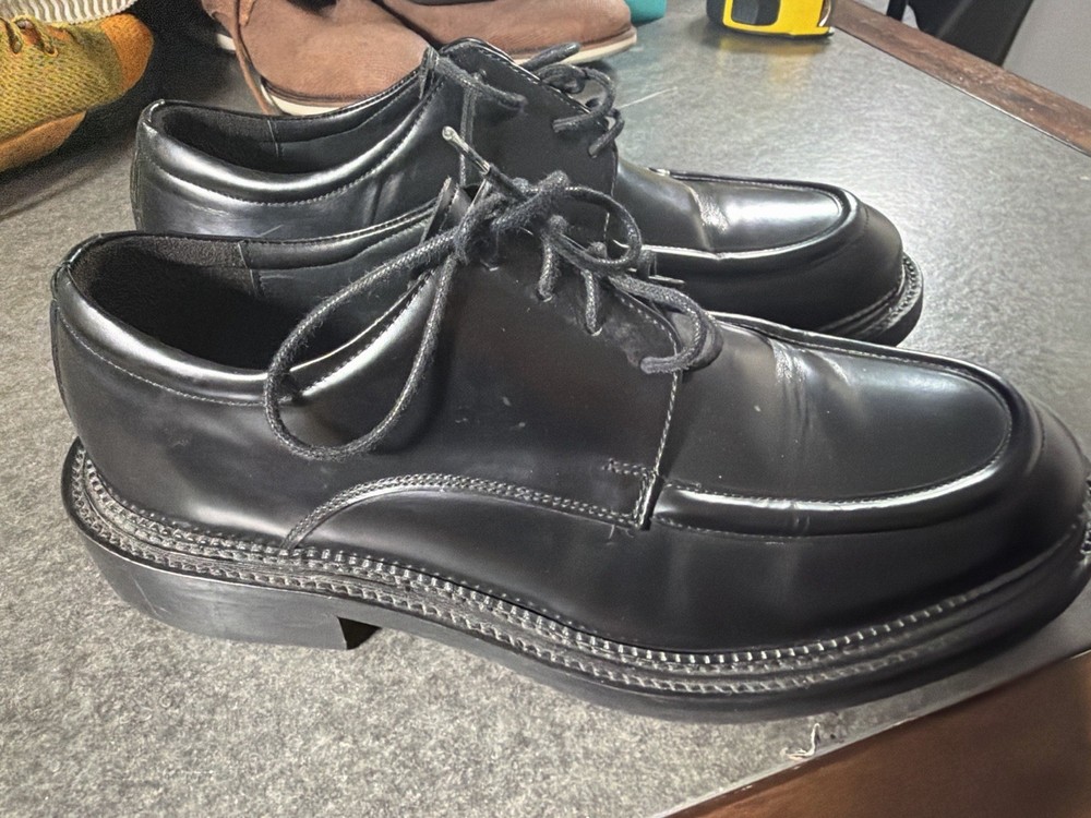 Filippa K M. Gabriel Black Leather Derby Shoes Men’s EU 42 US 9.5 Apron Toe