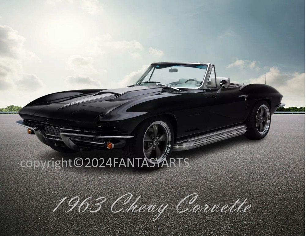1963 Chevy Corvette Premium Glossy Photo Print 8.5