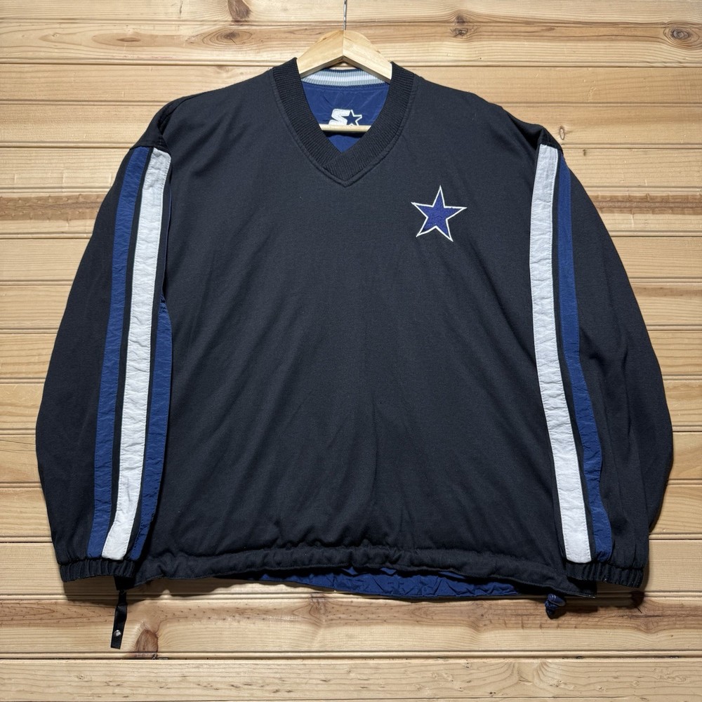 Vintage 90s Dallas Cowboys NFL Reversible Starter Pro Line Pullover Jacket Size Medium