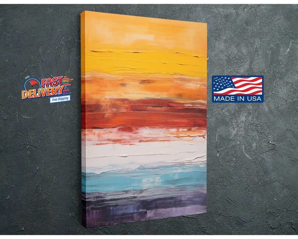 Fractious Colors Abstract Contemporary Art Oil Painting on Canvas Print, Reprodu