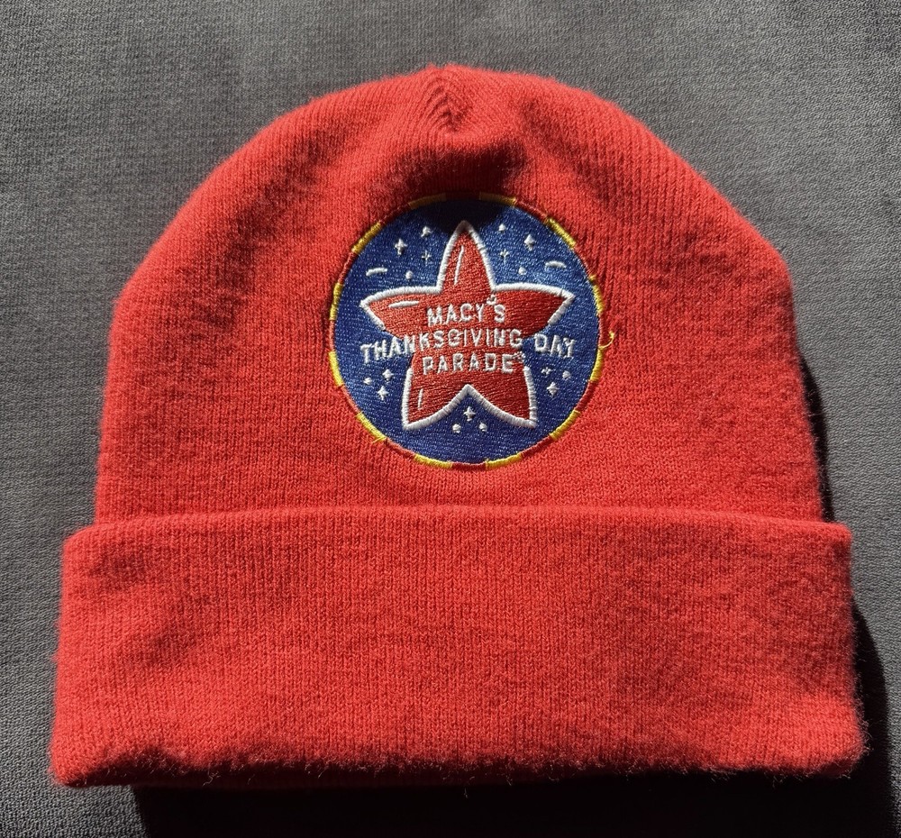Macy’s Thanksgiving Day Parade 2025 Red Knit Beanie Hat CollectionEighteen