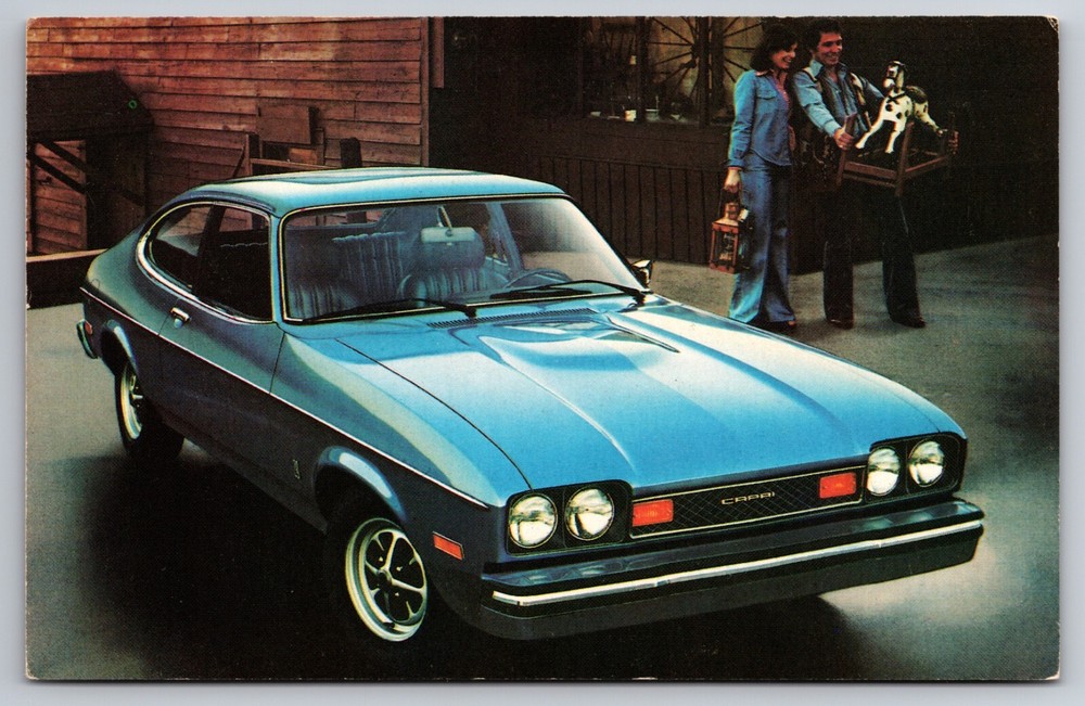 Blue Mercury Capri Car Dealer Madison Connecticut c1970s Postcard