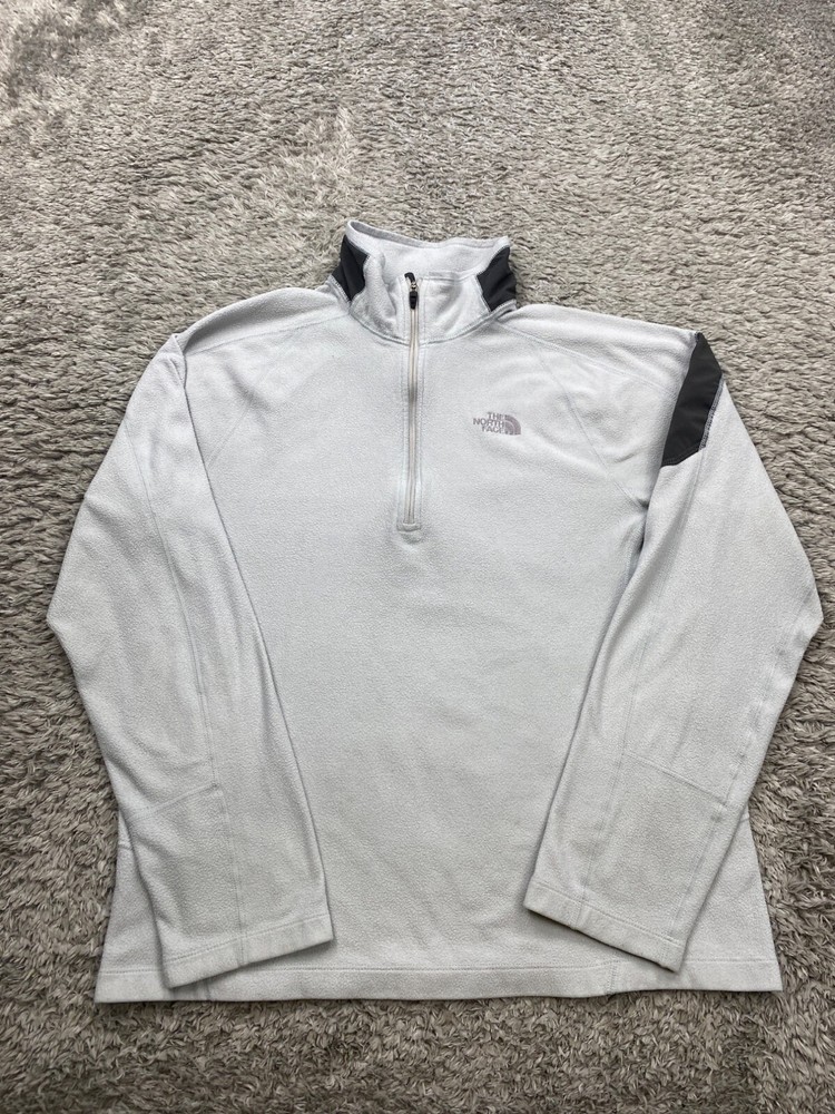 The North Face Sweater Men Medium Gray Fleece 1/4 Zip Ether Mock Neck Pullover