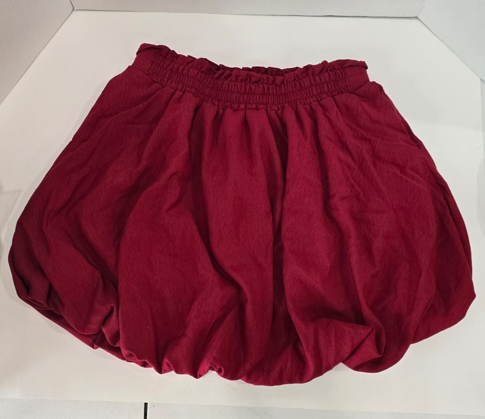 Women's Bubble Skirt with built in Shorts Red/Maroon