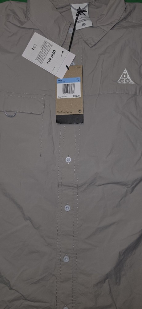 Nike ACG Orb Weaver UV Short-Sleeve Shirt Size M Grey HJ2883-009