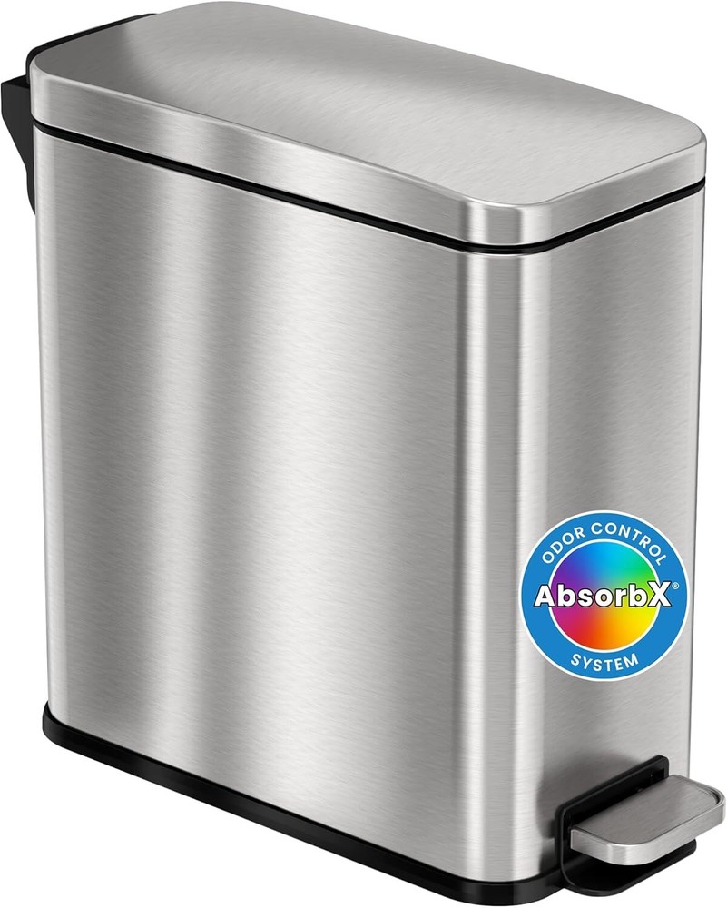 Removable In... 3 Gallon SoftStep Bathroom Trash Can with Lid and Odor Filter