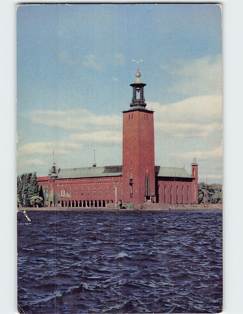 Postcard Sett fran Mälaren Stadshus Stockholm Sweden