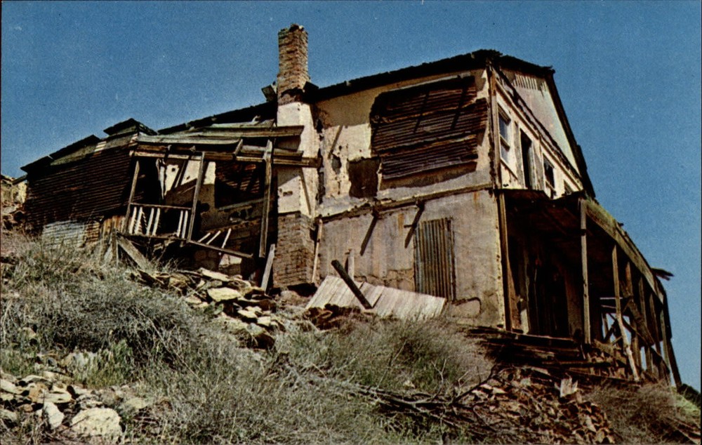 Jerome Arizona Ghost House ruins gold mines history unused vintage postcard