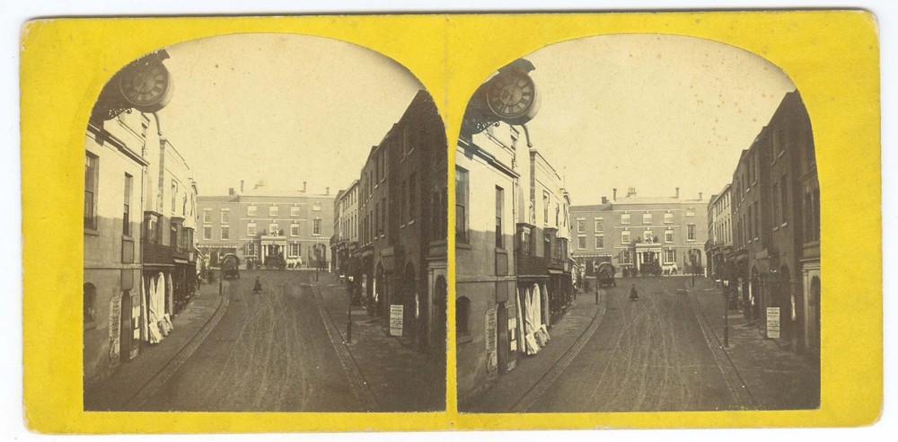 D1583~ ENGLAND – Kidderminster High Street c.1860s Stereoview Worcestershire
