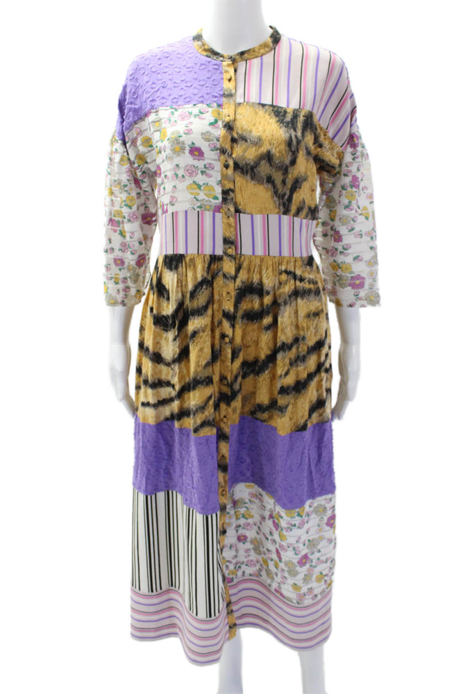 Hofmann Copenhagen Womens Long Sleeve Button Up Pattern Dress Multicolor Size MFree Shipping in US $100+ Orders | $6.95 Orders Below