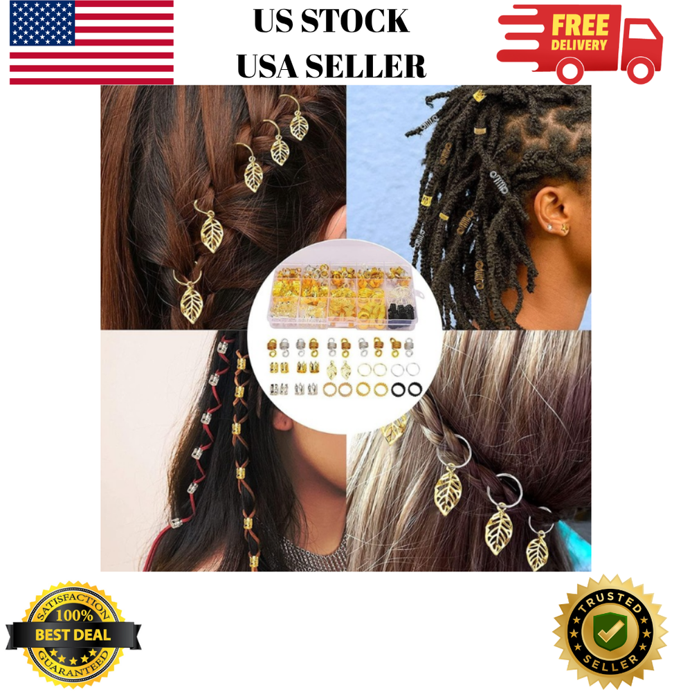 200PCS Hair Jewelry for Braids Accessories, Hair Beads for Braids, Gold Hair Acc