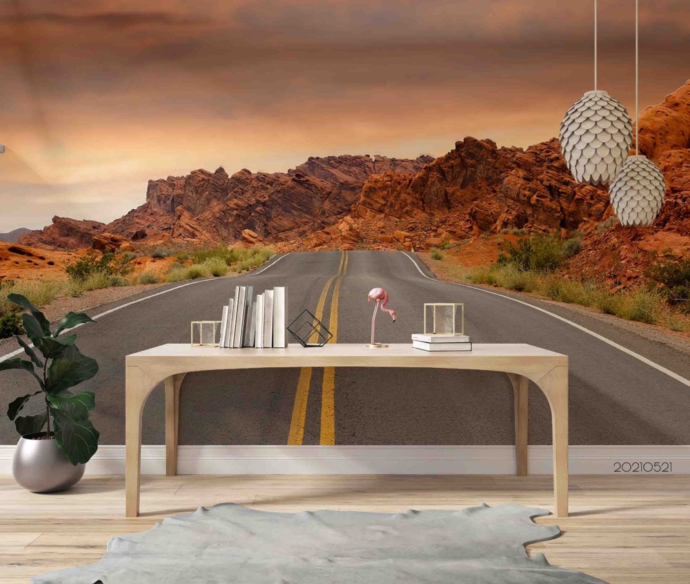 3D Mountain Sky Highway Landscape Wall Murals Wallpaper Murals Wall Sticker 5