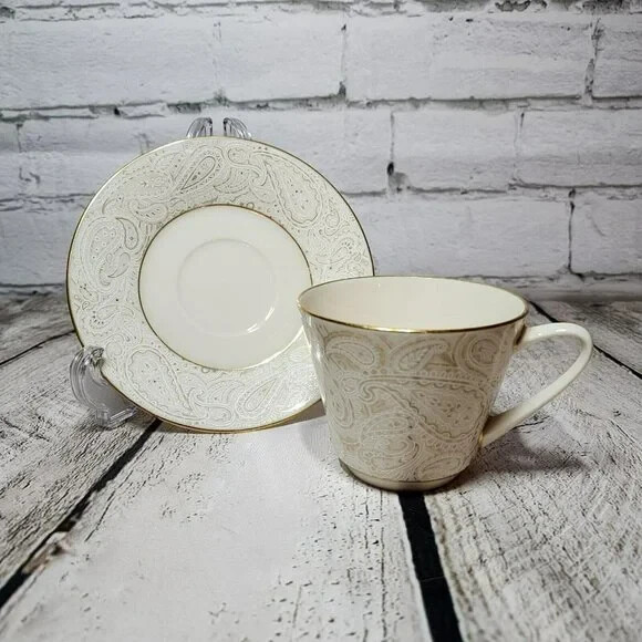 Vintage Transition by Lenox Flat Cup and Saucer Set