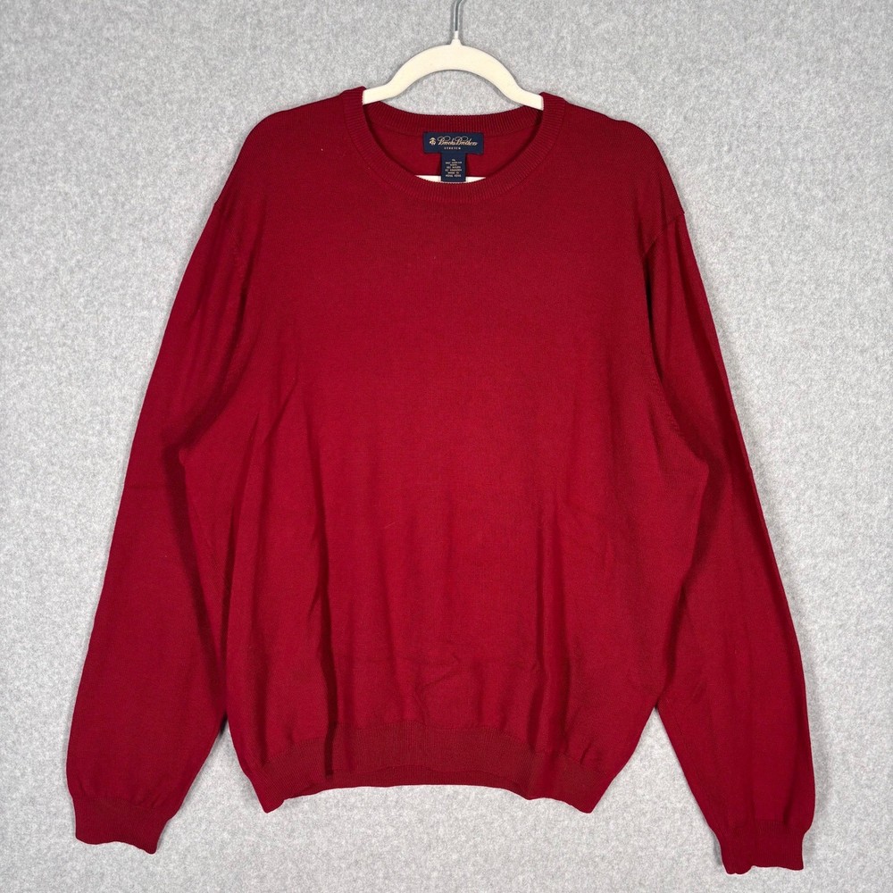 Vintage Brooks Brothers Merino Wool Sweater Mens XL Crew Neck Preppy Old Money