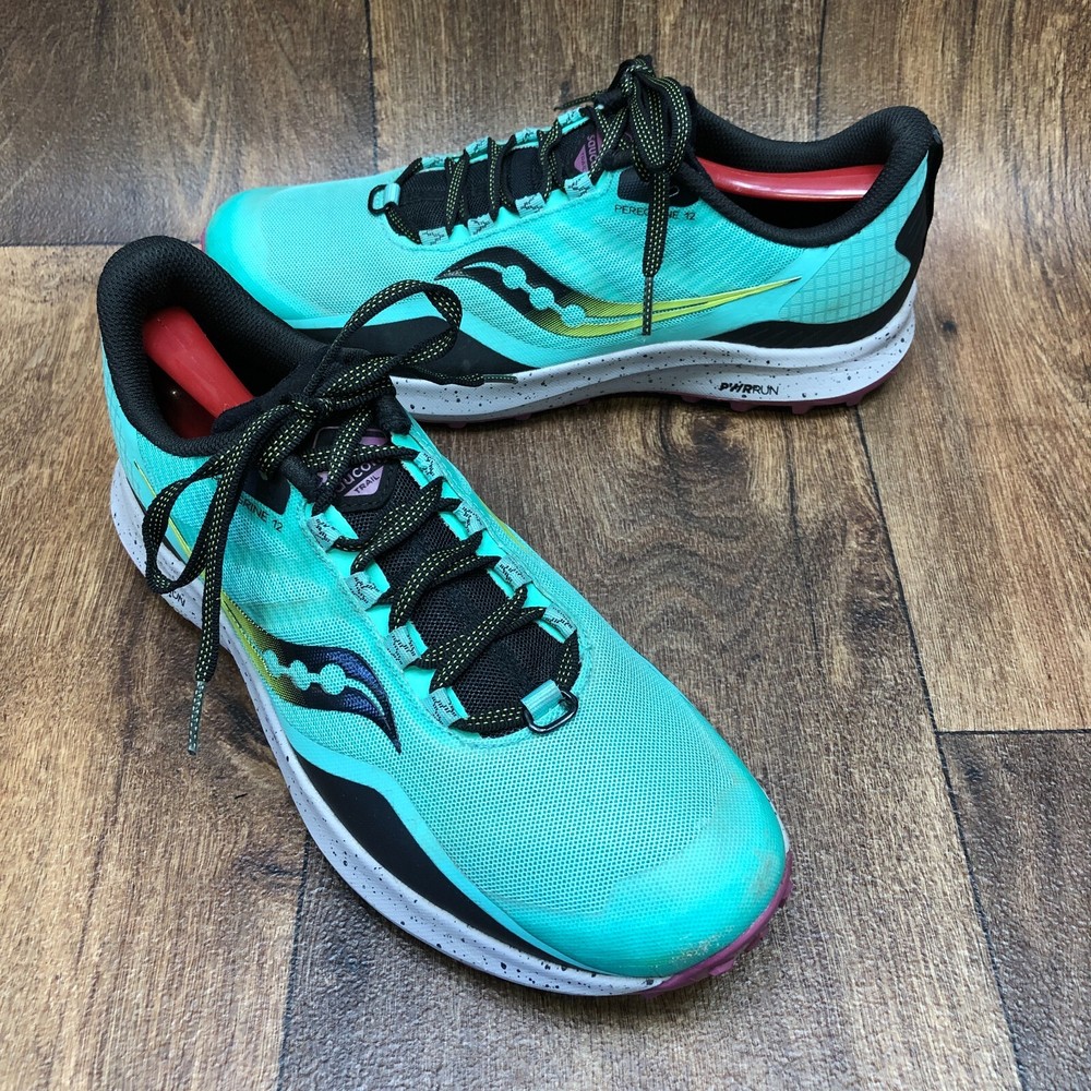 Saucony Womens Peregrine 12 S10737-26 Green Running Shoes Sneakers Size 10 EUC!