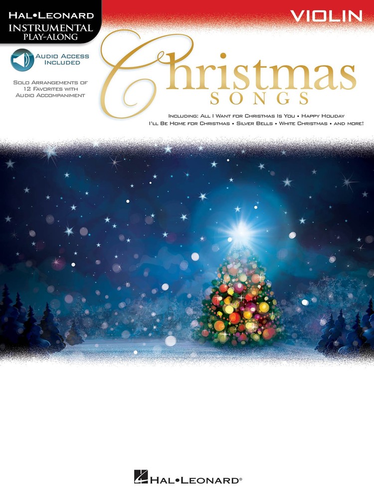 Christmas Songs for Violin Solo Sheet Music Play-Along Book Online Audio
