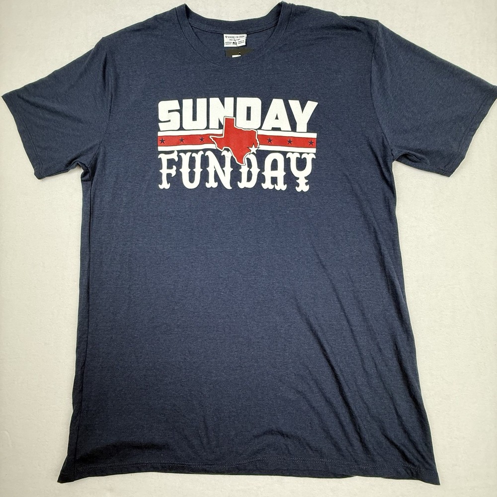 New Where I'm From Houston Texans T-Shirt Men's XXL Blue Sunday Funday NFL Texas