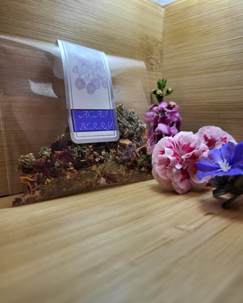 Acai Berry Natural Organic Herbal Tea Blend Hand packed Tea Bags - 20pack-image