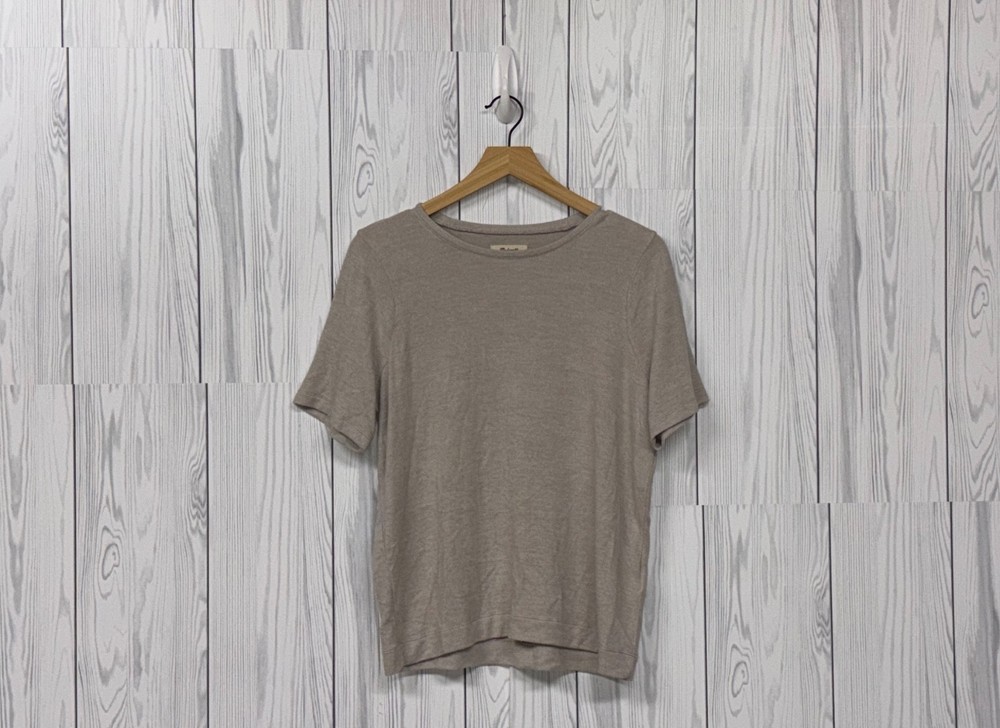 Madewell top womens size small t shirt short sleeve solid gray soft