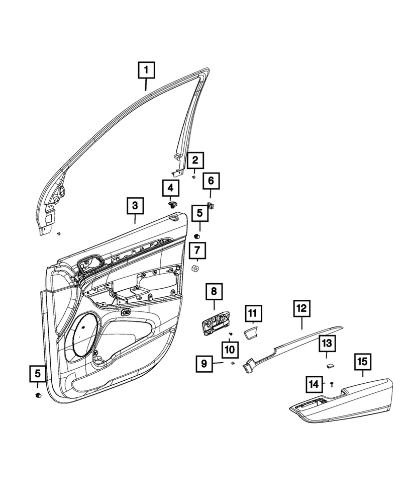 Genuine Mopar Front Door Applique Right 68373894AA