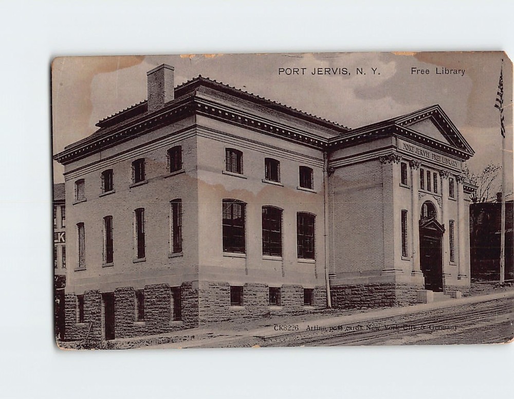 Postcard Free Library Port Jervis New York USA