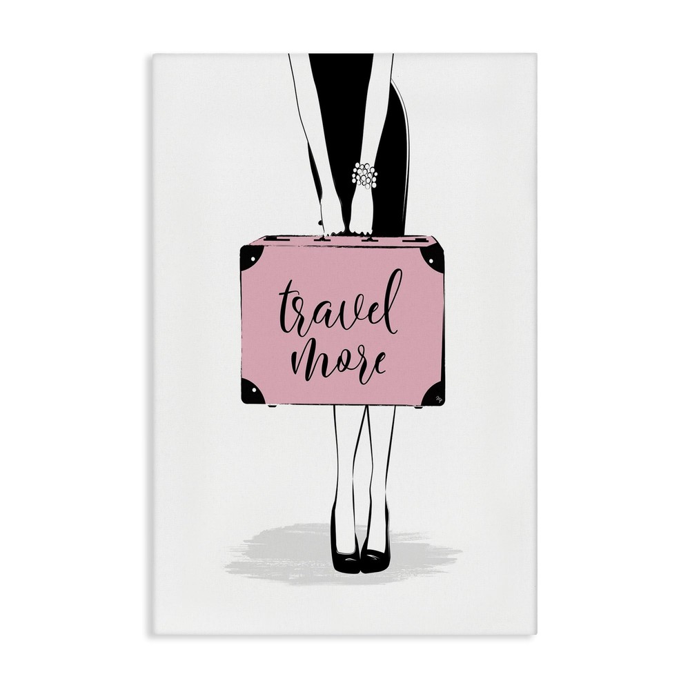 Travel More Suitcase Canvas Wall Art by Martina Pavlova