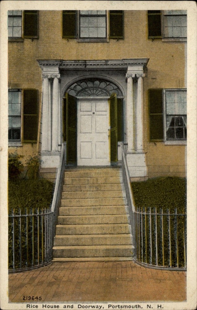 Rice House Doorway ~ Portsmouth New Hampshire ~ Colonial architecture ~ 1921 PC