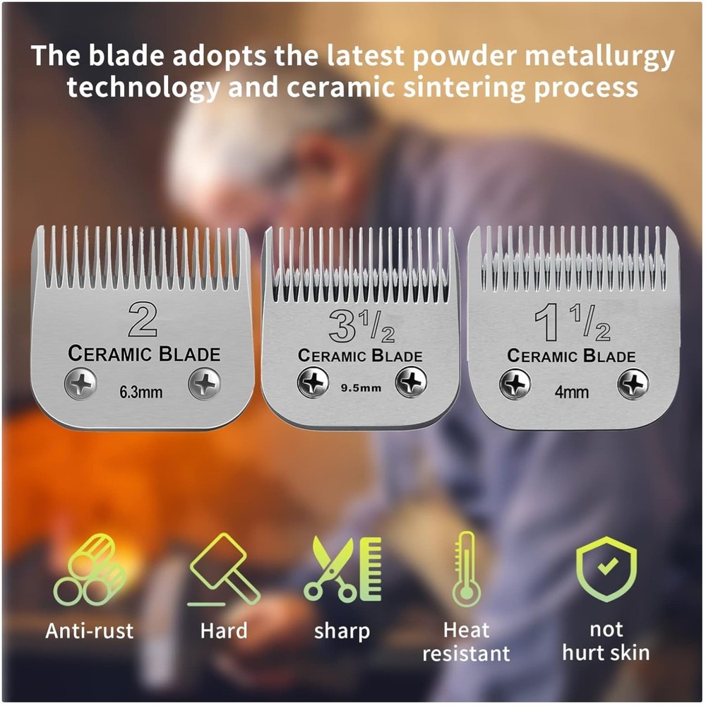 Ceramic Blade Set for Andis/Oster Clippers