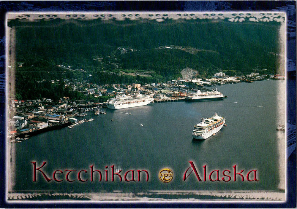 Vintage Postcard Ketchikan Alaska Cruise Ships Inside Passage Harbor