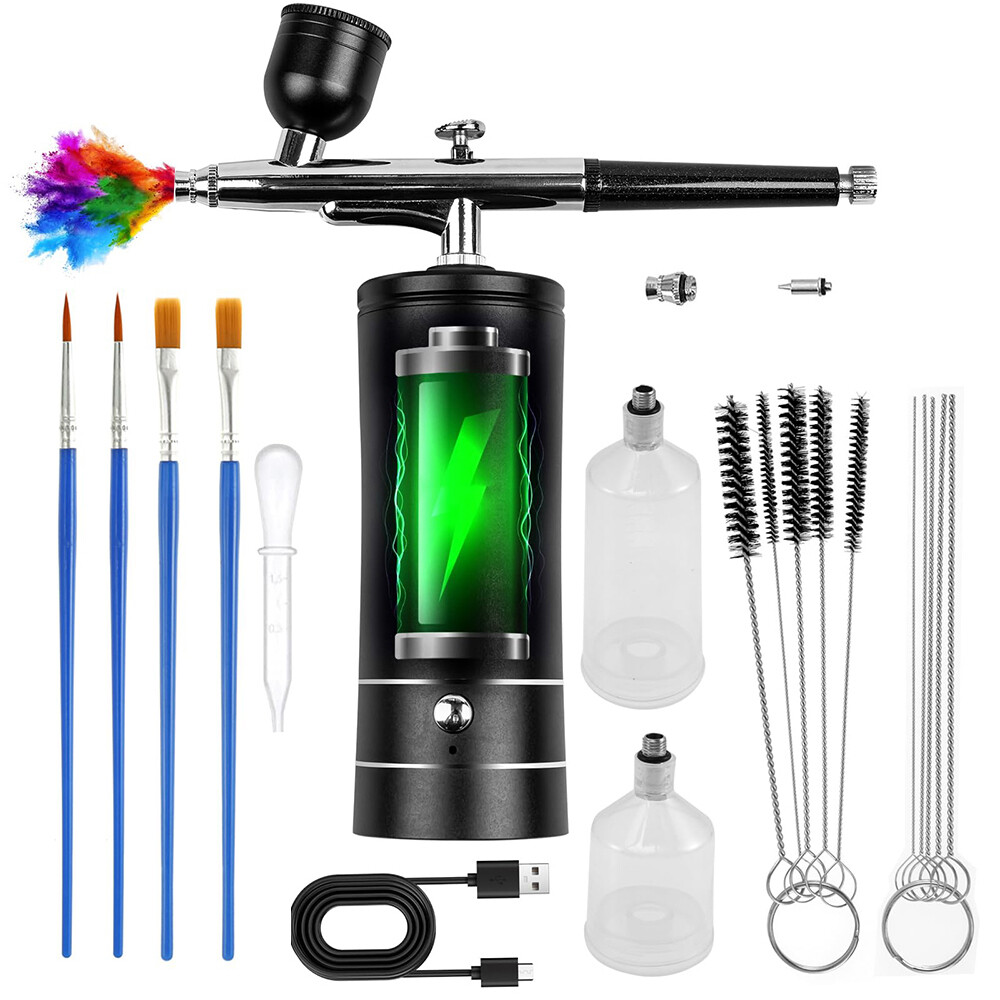 Portable Air Compressor Kit Airbrush Paint Spray Gun Nail Art Tattoo Airbrush