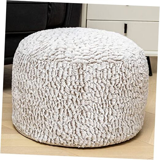 Unstuffed Soft Fur Pouf Ottoman Foot Rest Stool No Filler Included