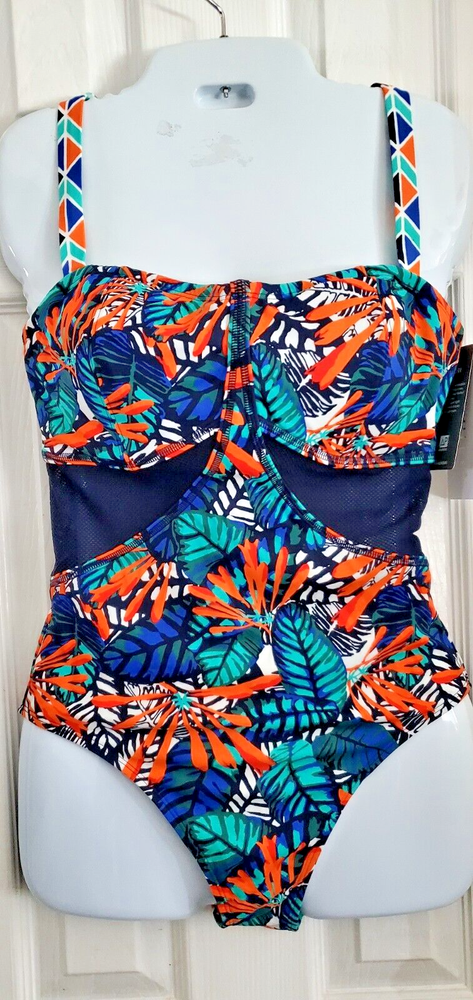 NWT Athleta Hanalei Tropical Pattern One Piece Swimsuit Size 34D/DD