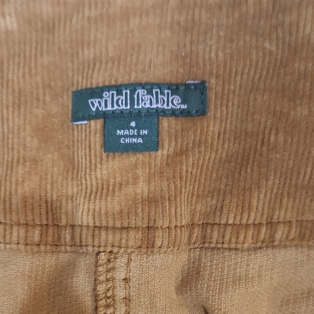 Wild Fable Corduroy Mini Skirt Brown Zip Front Short Solid Size 4