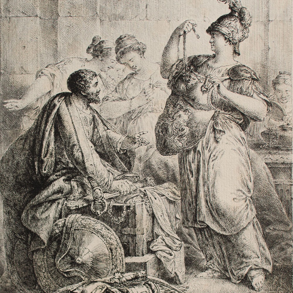 Bernhard Rode Achilles Detectus Mythology History Painting Orig Etching 1776-image