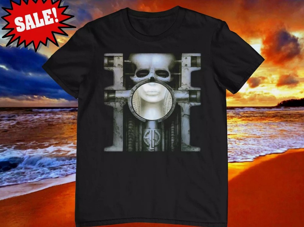 Emerson Lake Palmer Palmer Brain Salad Surgery Unisex Black Cotton T-Shirt S-5XL