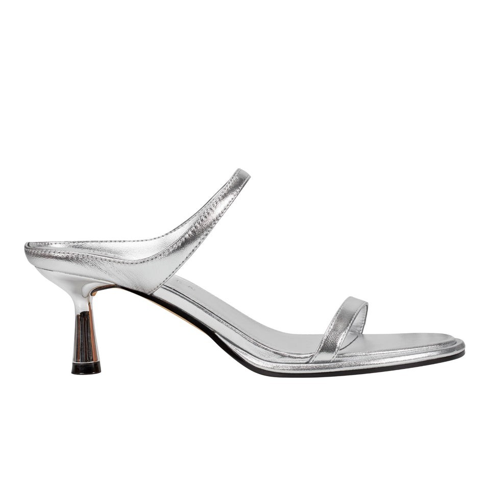Marc Fisher Alonde Silver Heeled Slide Sandal Size 7.5M New