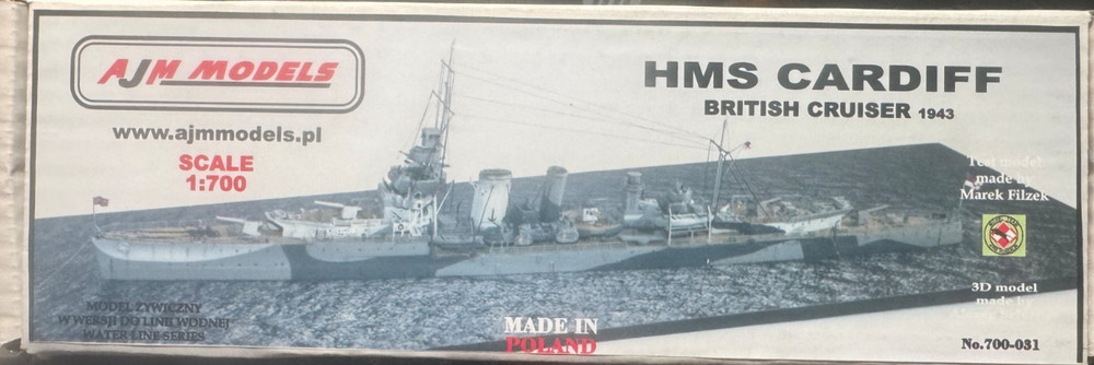 AJM Models 1/700 HMS CARDIFF British Cruiser 1943 Resin Model Kit