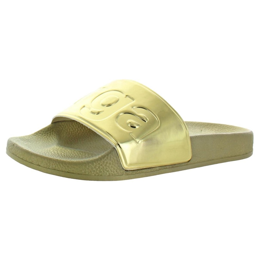 Superga Womens 1908 Gold Pool Slides Size 6.5 Medium Comfortable Man-Made