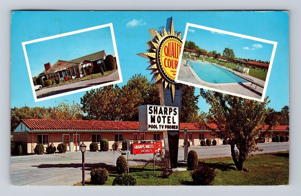 LaFollette TN-Tennessee, Sharp's Motel Advertising, Vintage c1963 Postcard