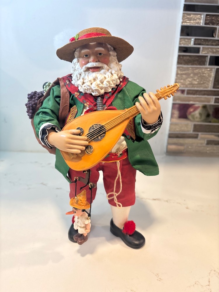 Kurt Adler Musical Fabriche Italian Santa Figurine 10.5” Figure Italy
