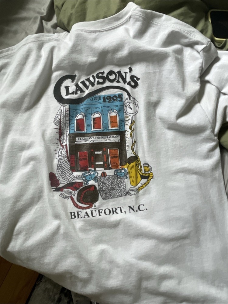 Vintage Clawsons Beaufort North Carolina Seafood Restaurant T Shirt Men's Size L