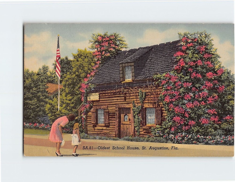Postcard Oldest School House Saint George Street St. Augustine Florida USA