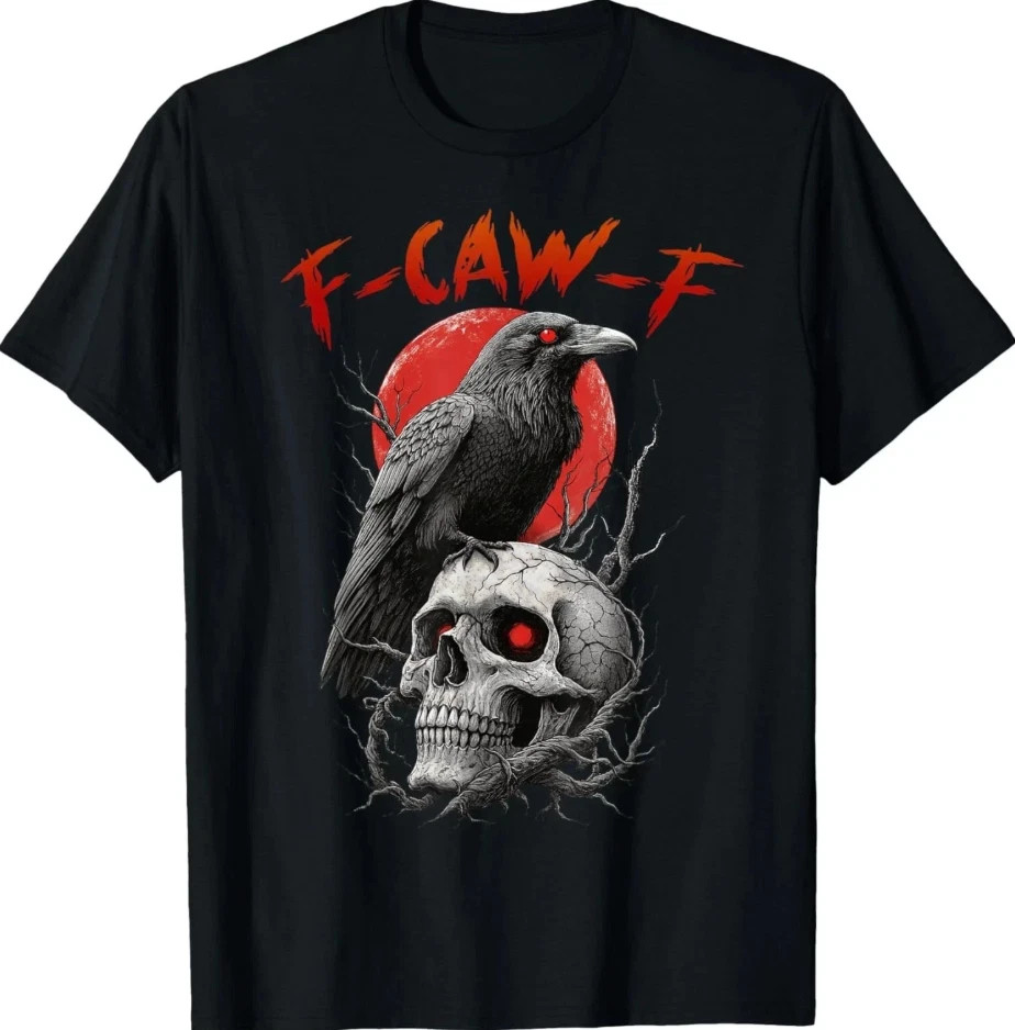 F-Caw-F Black Crow Funny Bird Halloween Humor Graphic Unisex T-Shirt