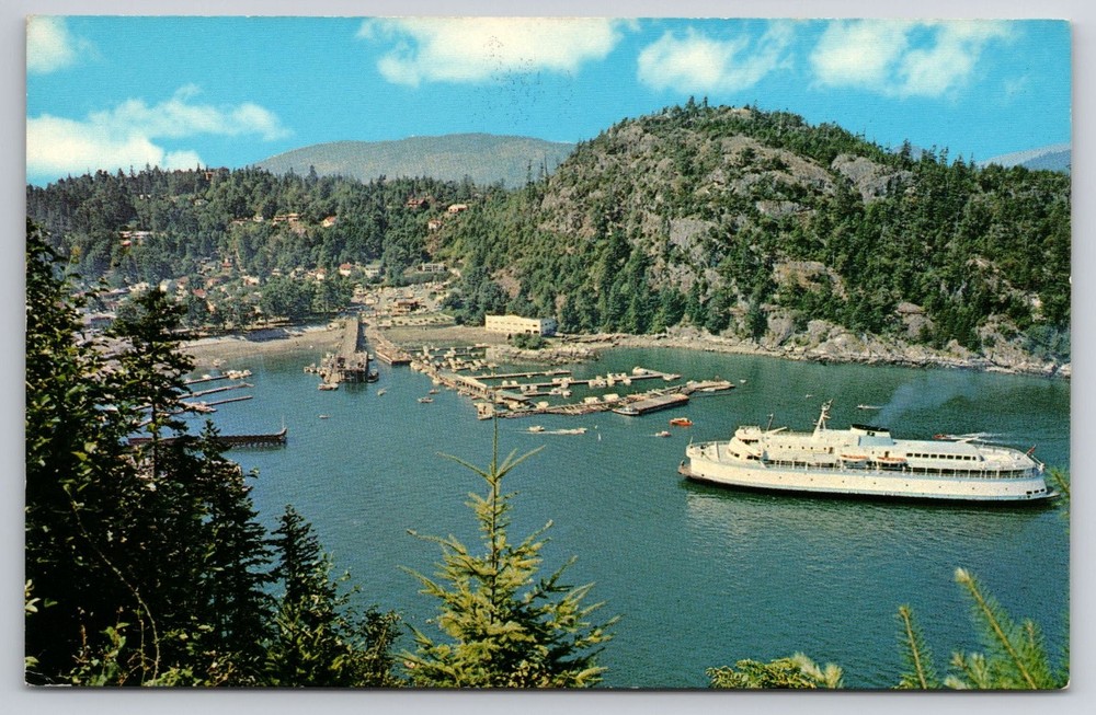 Horseshoe Bay West Vancouver BC Canada Ferry Terminal Chrome Postcard