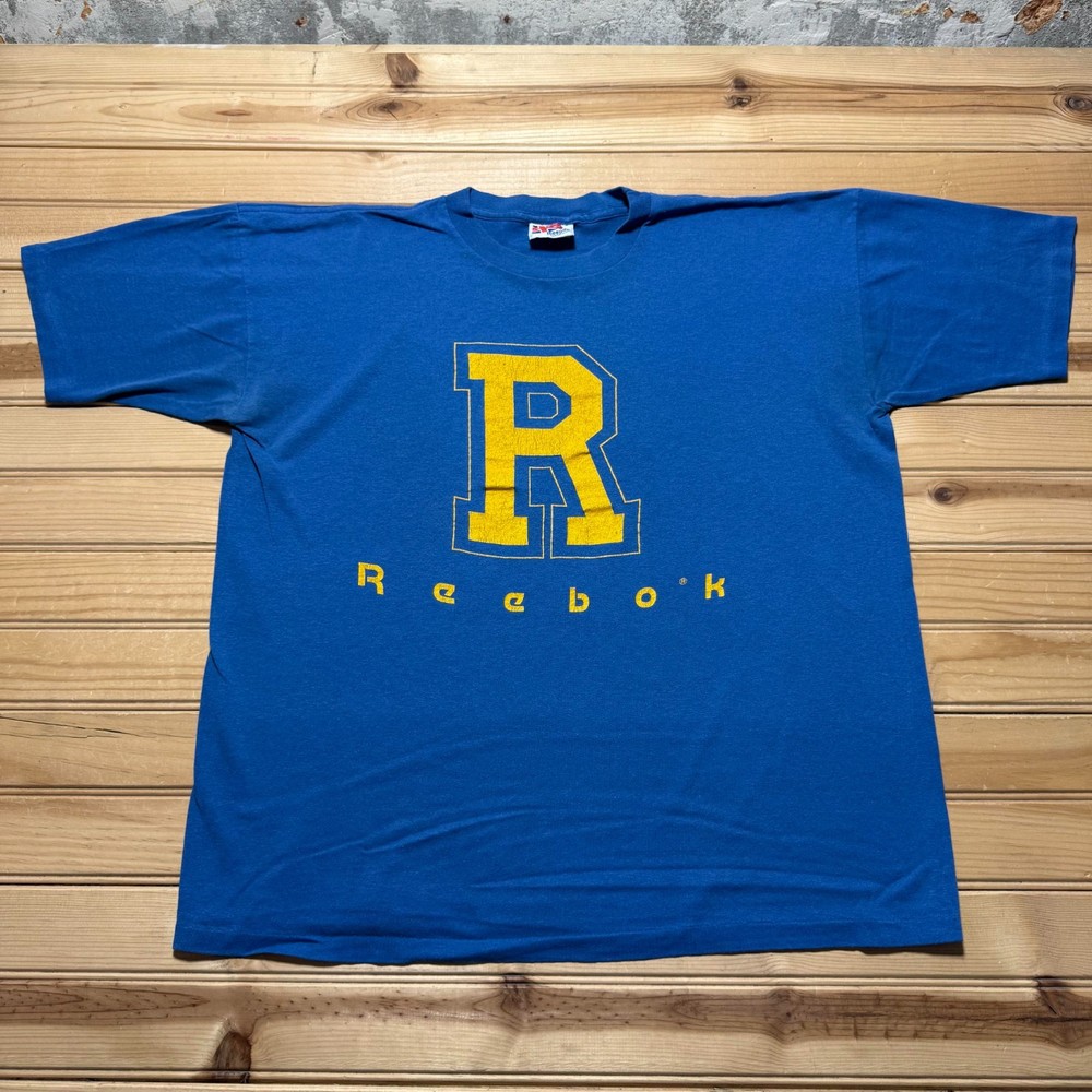 Vintage 80s 90s Reebok Big R Logo Single Stitch T-Shirt USA Made - Size Large